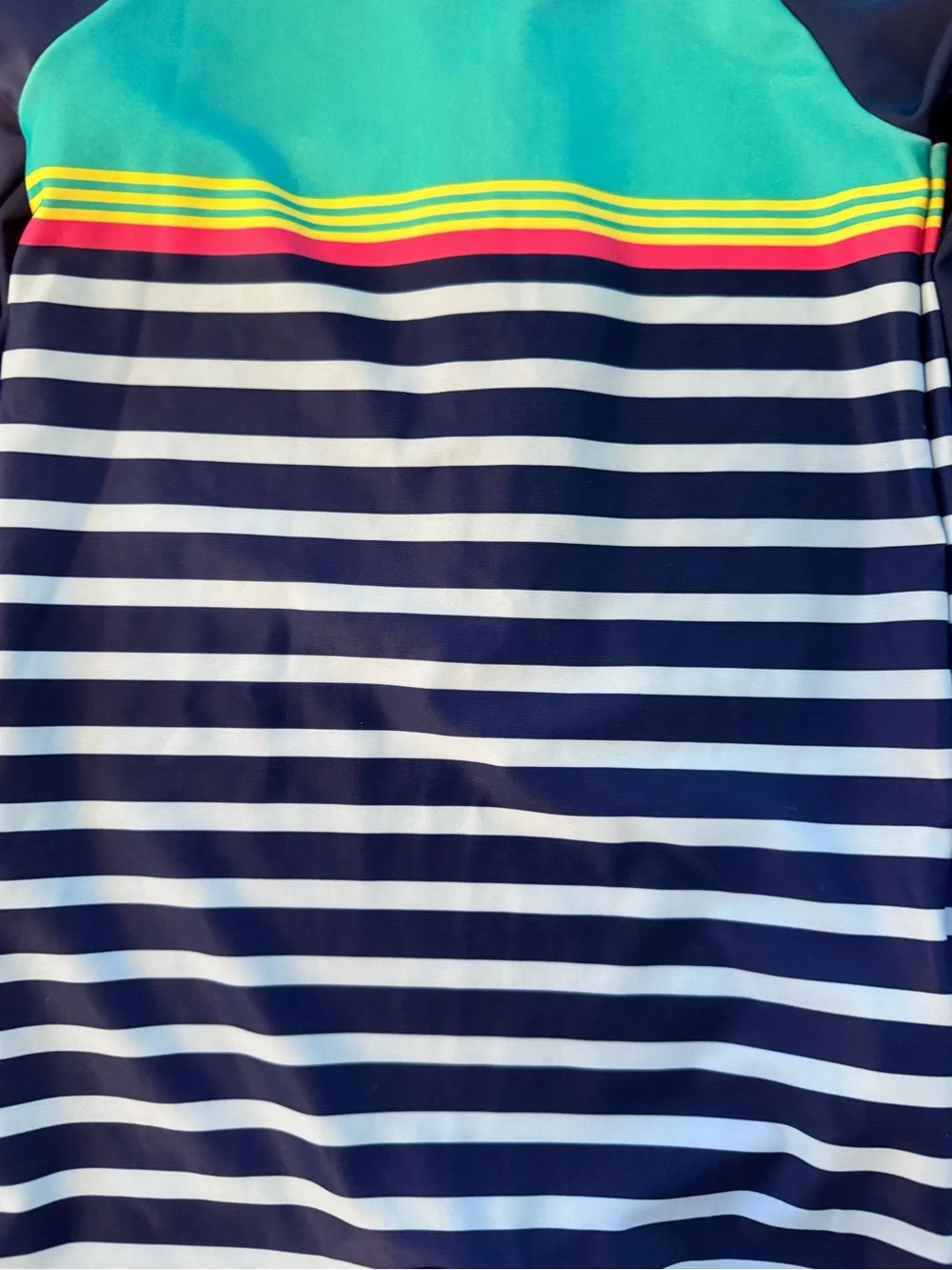 CARTER’S | Navy & Teal Striped Rashguard Swimsuit